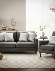 Set of 2 Light Grey Decorative Throw Pillow Covers for Sofa & Bed Cushions